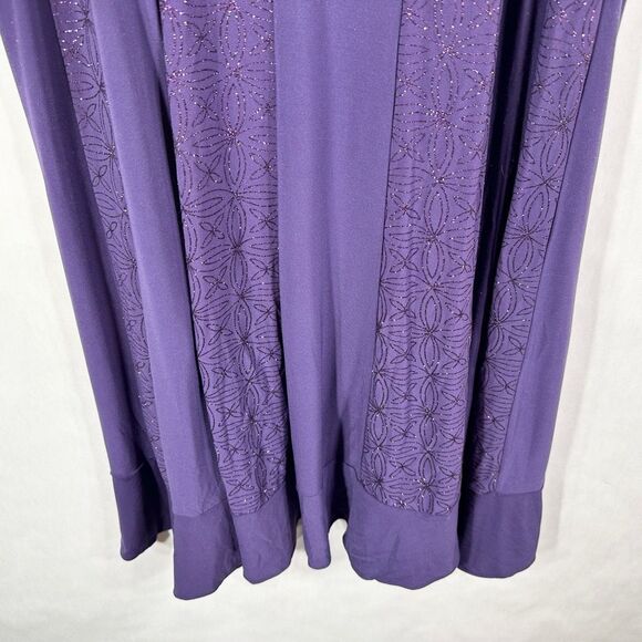 Maggie Barnes Plus Size 18W Dress Purple Sparkly Midi Formal Sleeveless‎ 1694 - Picture 3 of 9